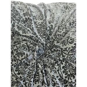 4.5 YDS Jet Black Raised Flocked Velvet Spandex Fabric Beautiful